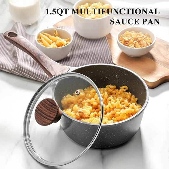 SENSARTE Nonstick Saucepan with Lid, 1.5 Quarts Small Pot - Picture 7 of 7